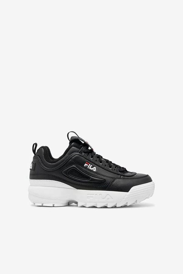 Fila Little Disruptor 2 Boy's Sneakers - Black/White/Red,NZ 213-43162